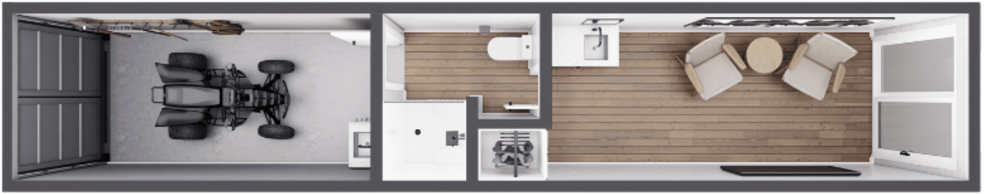 40′ The Outdoor Cottage top angle