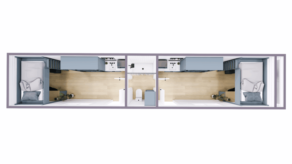 SINGLE 40 WITH SHARED BATH FOR 2 STUDENTS